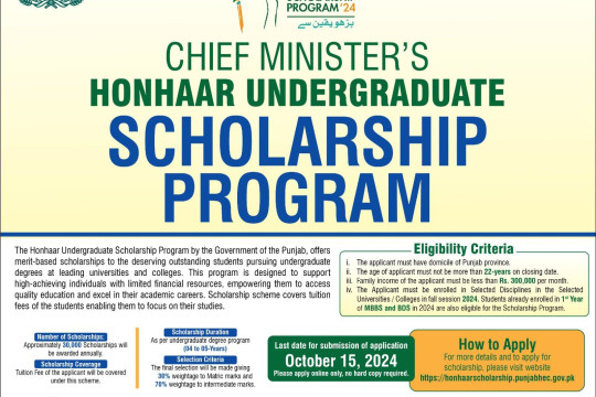 CM Honhaar Undergraduate Scholarship Program